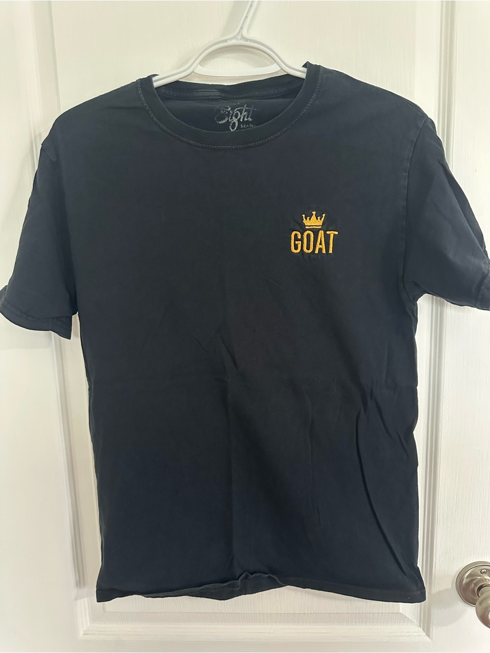 Embroidered Black Crewneck T‑Shirt